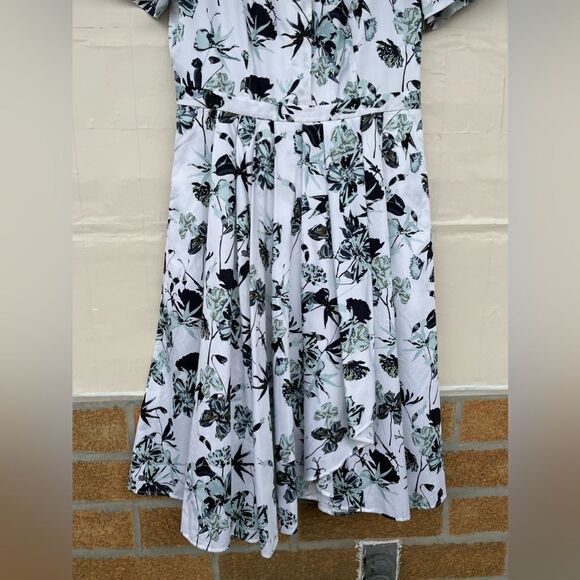 JASON WU COLLECTION Pleated floral-print cotton-poplin dress size 10 - Picture 7 of 16